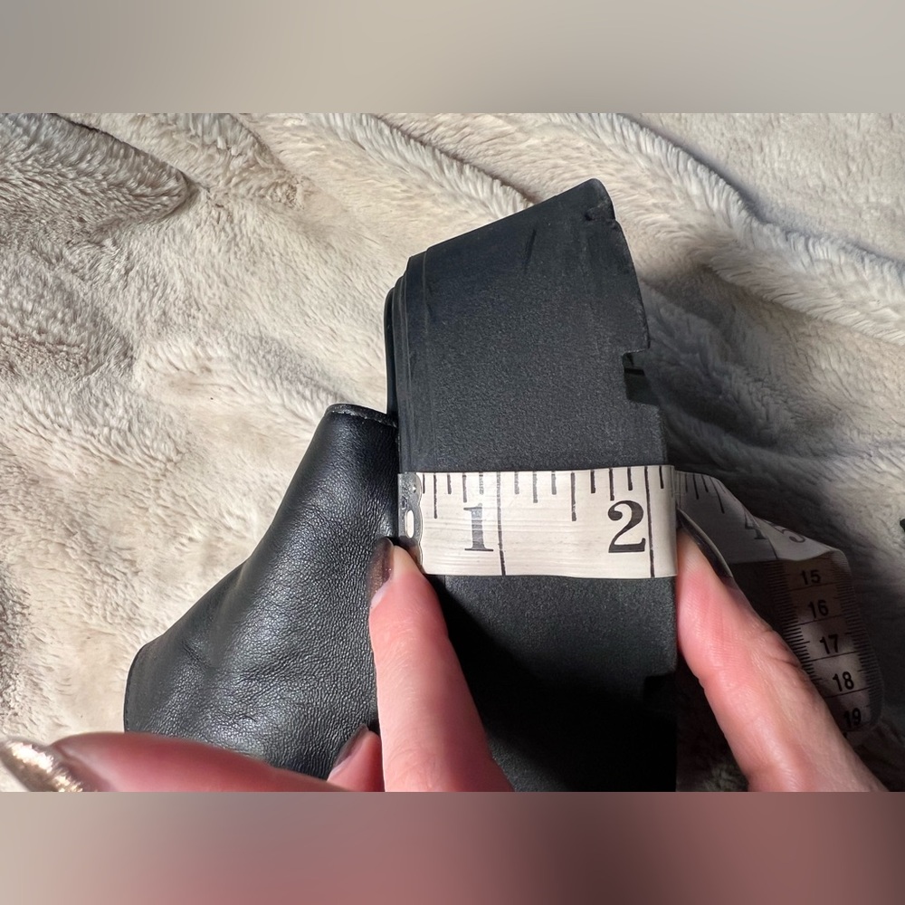 Windsor Smith Black Platform Sandals Chunky Heel Leather 7 - Picture 8 of 8